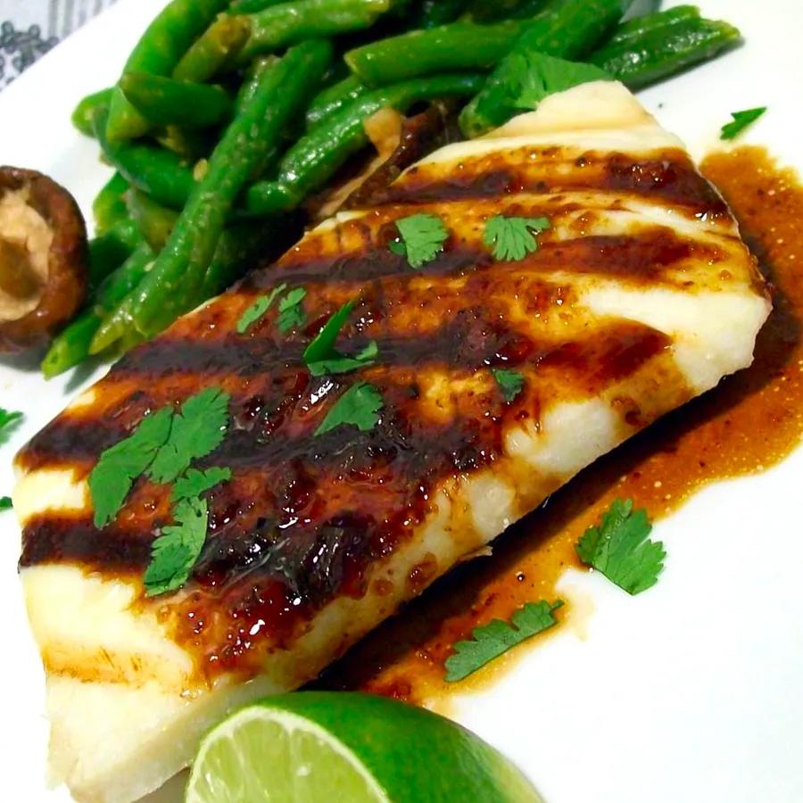 Halibut with Rice Wine Glaze