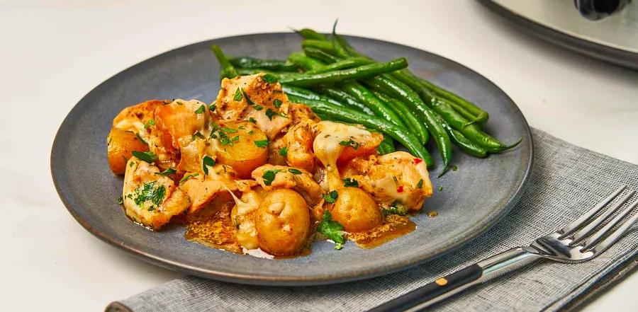 Slow Cooker Garlic Parmesan Chicken with Potatoes