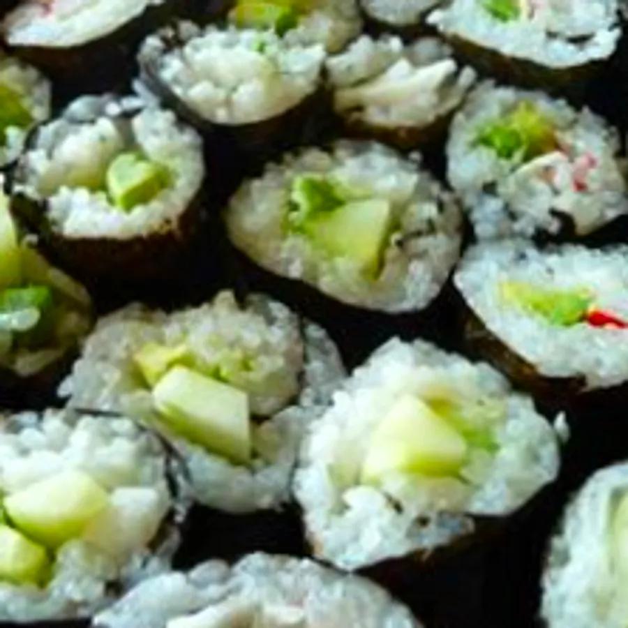 Cucumber & Avocado Sushi Rolls