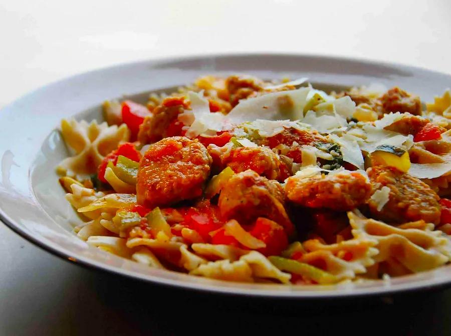 Pasta Primavera with Savory Italian Turkey Sausage