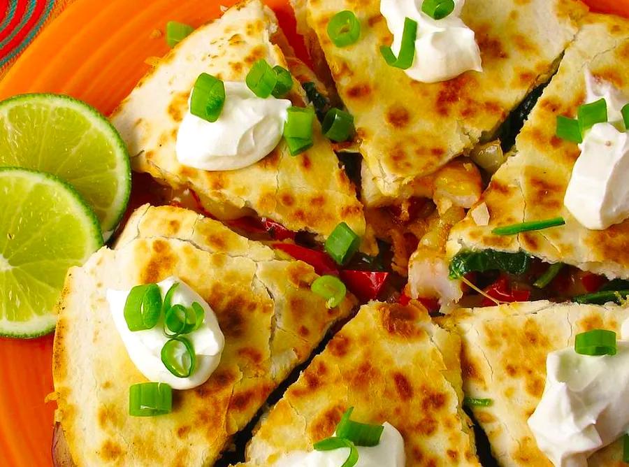 Shrimp and Bell Pepper Quesadillas