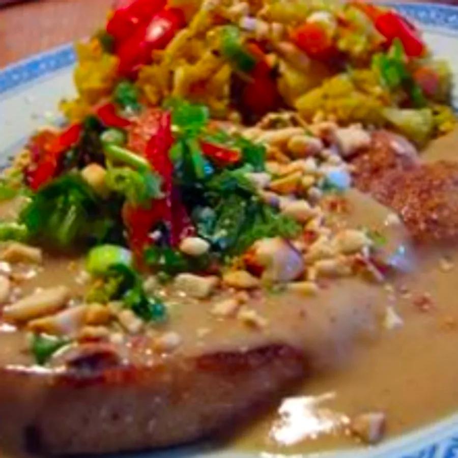 Thai Pork Chops in Savory Peanut Sauce