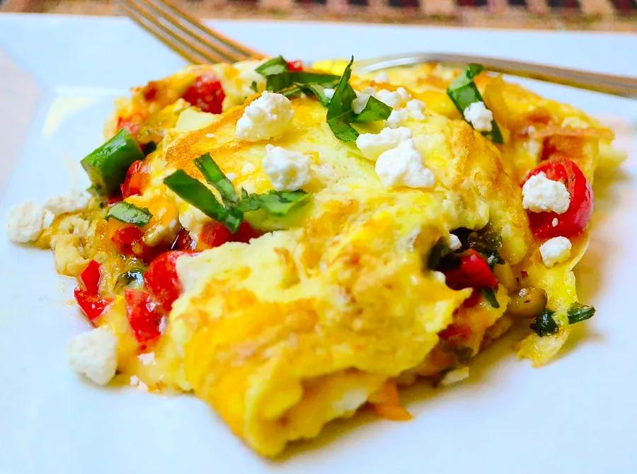 Greek Omelet with Asparagus and Feta