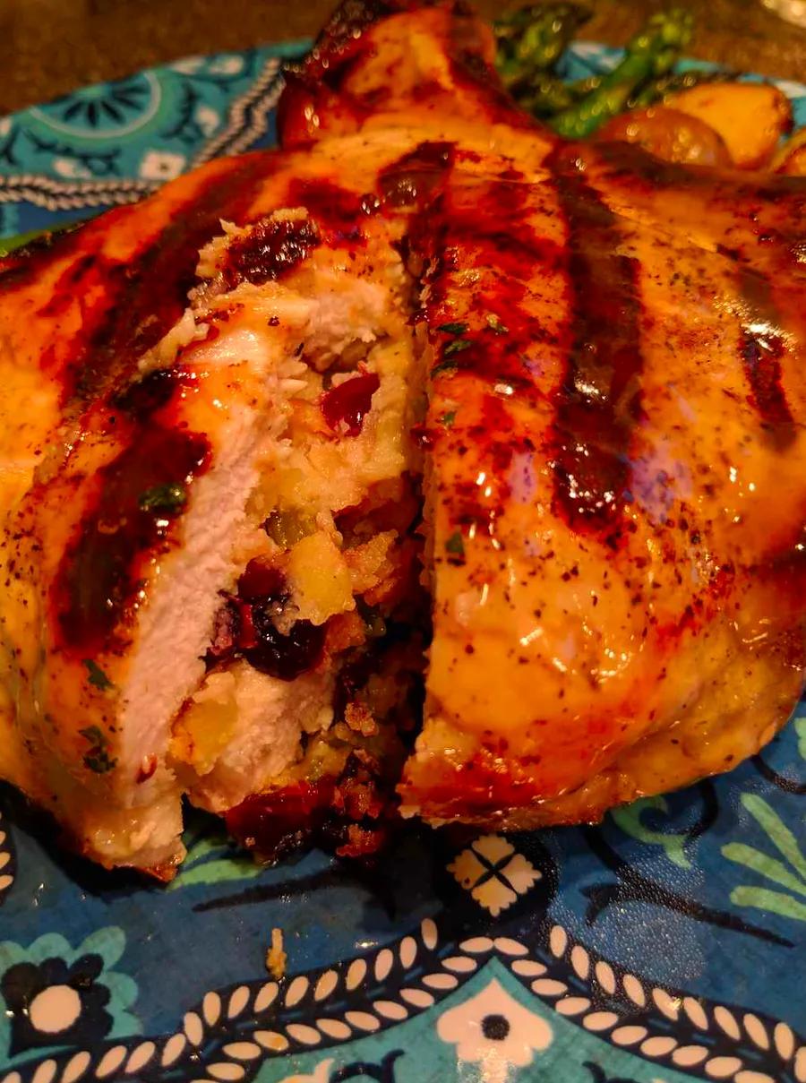 Apple and Cranberry-Stuffed Pork Chops