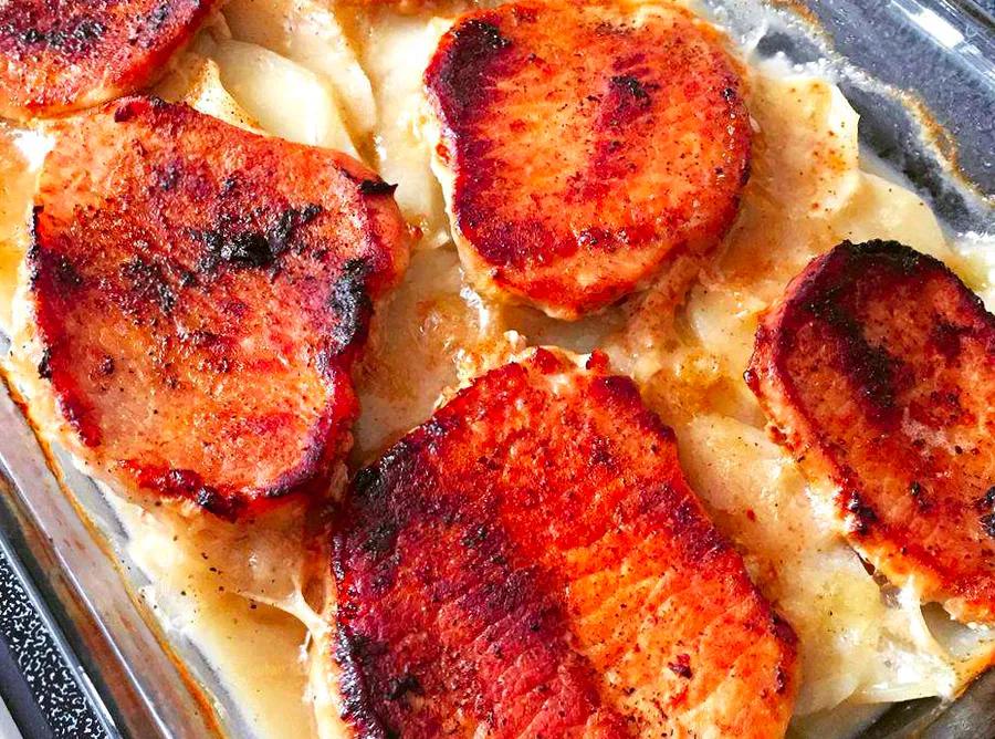 Savory Pork Chops with Creamy Scalloped Potatoes