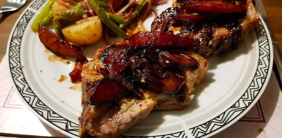 Grilled Pork Chops with Balsamic-Glazed Pears