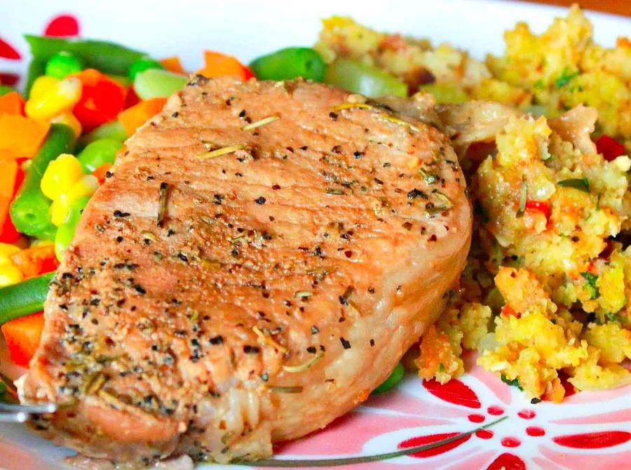 Garlic Rosemary Braised Pork Chops