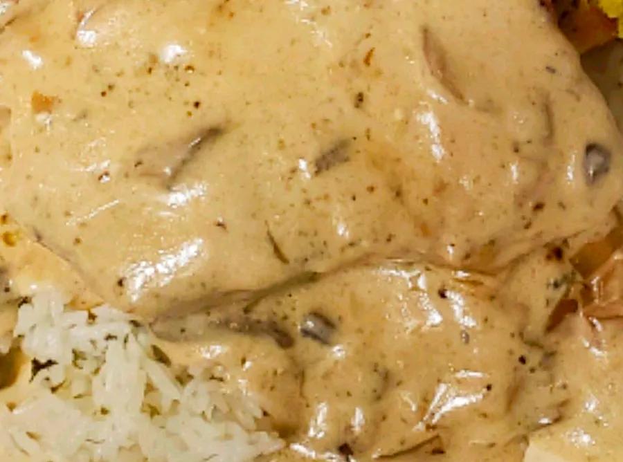 Pork Chops in a Creamy Sour Cream and Mushroom Sauce