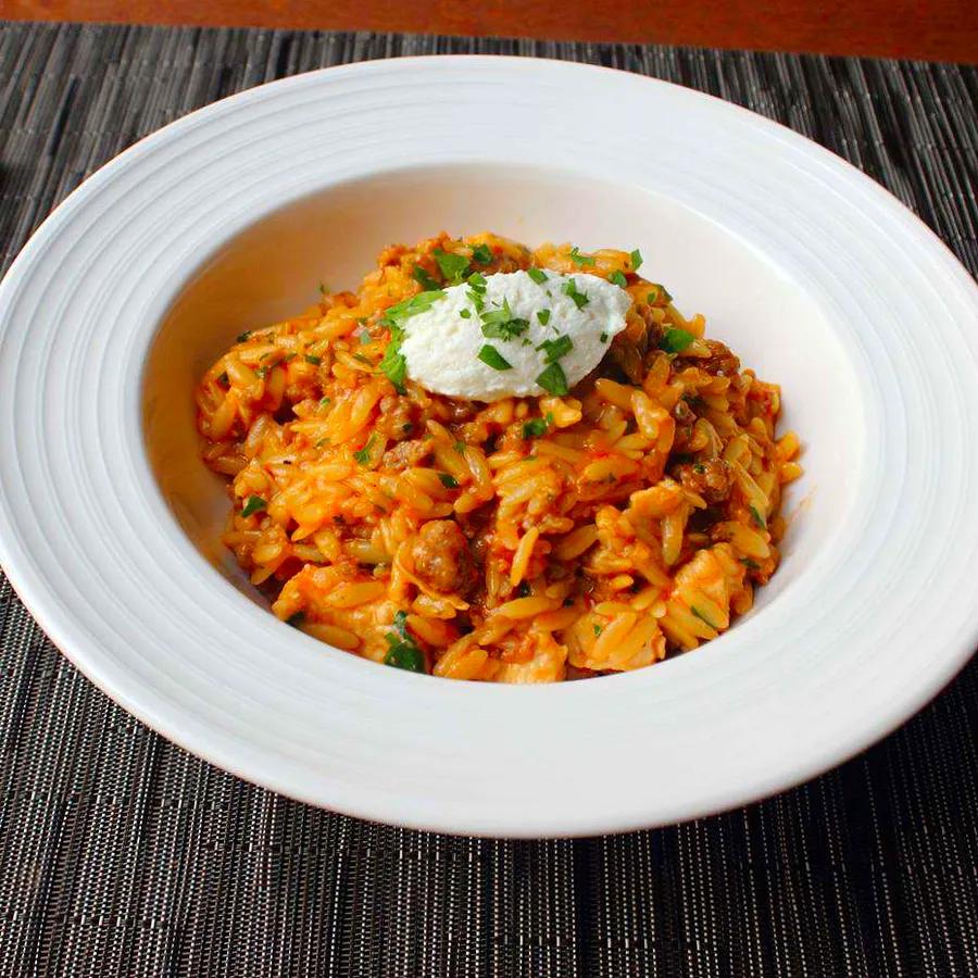 One-Pot Chicken and Sausage Orzo Meal