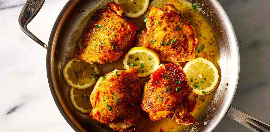 Lemon Butter Baked Chicken Thighs