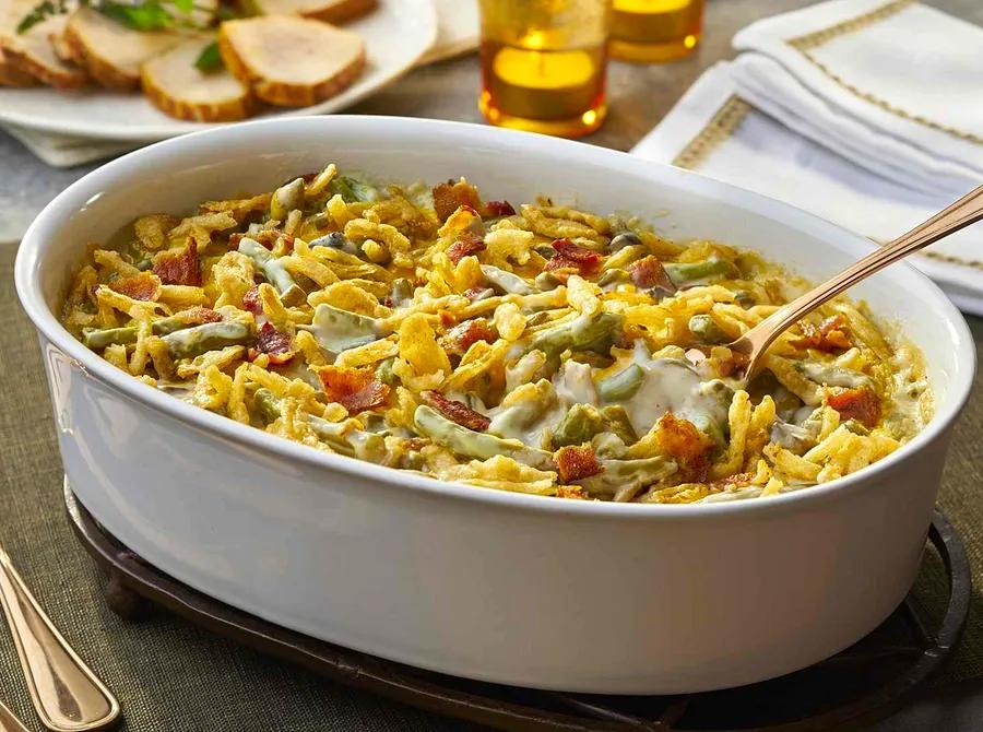 Bacon and Cheddar Green Bean Casserole