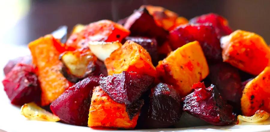 Roasted Beets and Sweet Potatoes