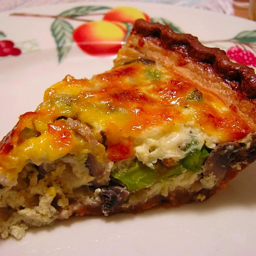 Asparagus and Mushroom Quiche with Bacon