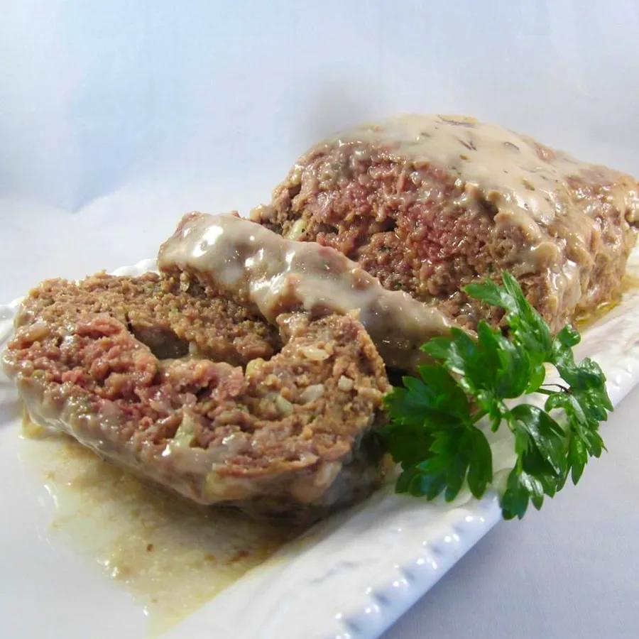 Mushroom-Centered Meatloaf