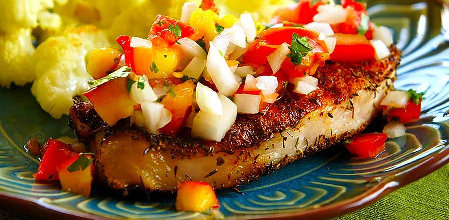 Grilled Pork Chops with Nectarine Salsa