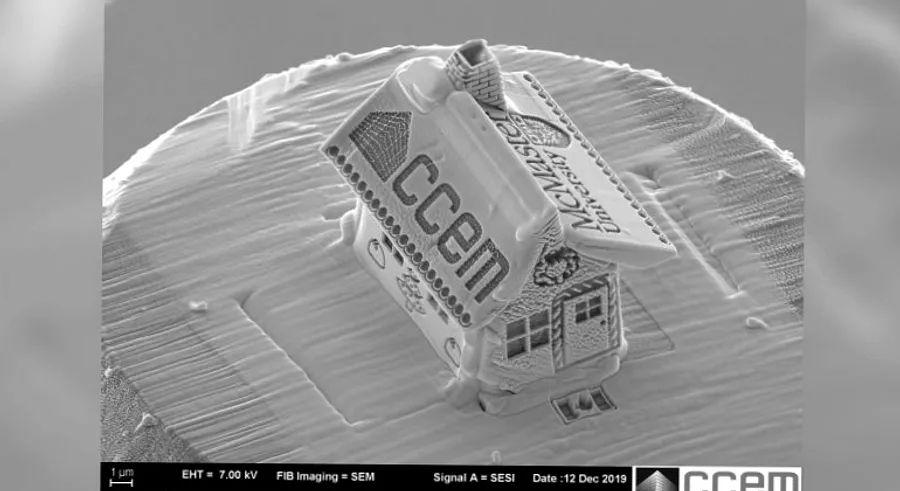 Cover Image for A Canadian researcher has crafted what could be the world’s smallest gingerbread house—just a tenth the size of a human hair