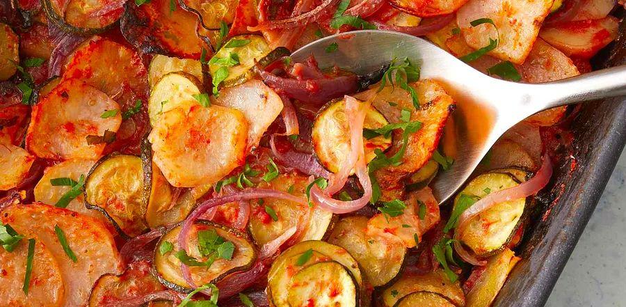 Cover Image for Briam: Greek Baked Zucchini and Potatoes Dish