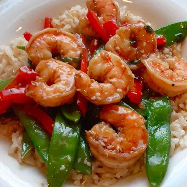 Cover Image for Sesame Shrimp Stir-Fry Delight