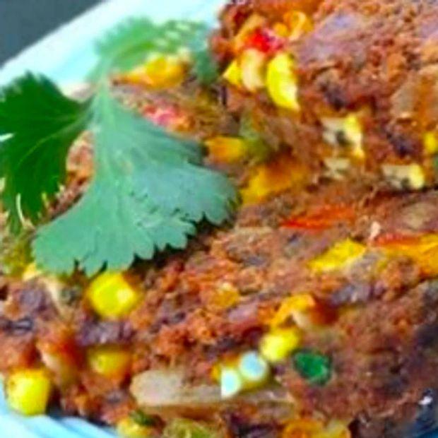 Cover Image for Spicy Black Bean & Corn Veggie Burgers
