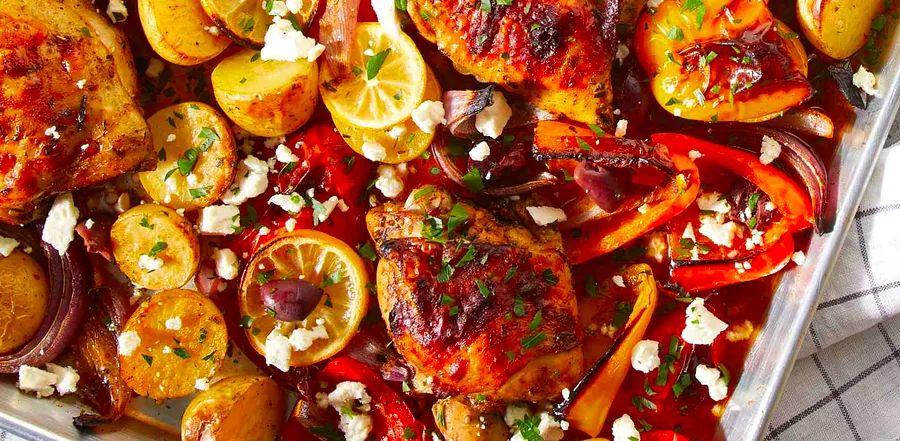 Cover Image for Mediterranean Chicken Sheet Pan Meal