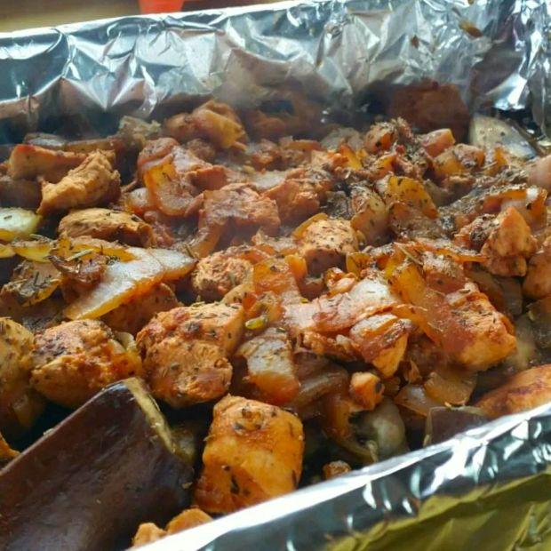 Cover Image for Mediterranean-Style Chicken with Eggplant
