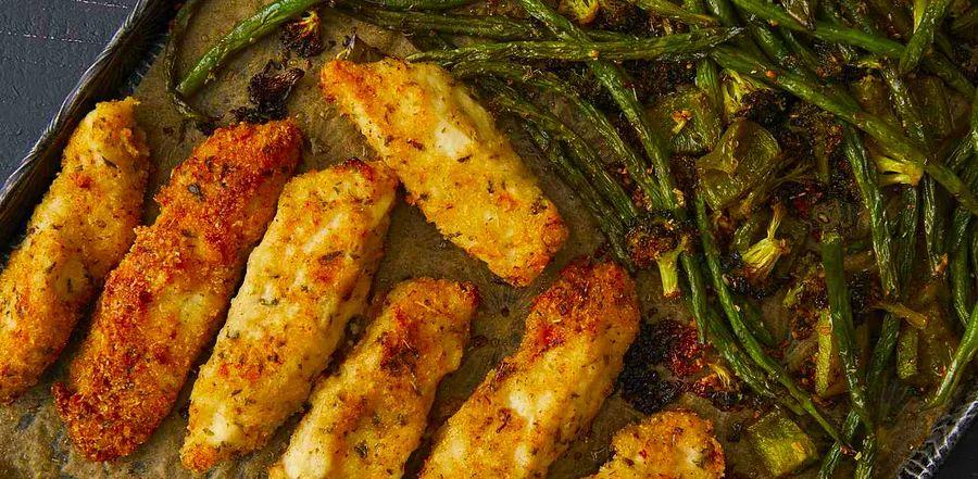 Cover Image for Parmesan Chicken and Veggies on a Sheet Pan