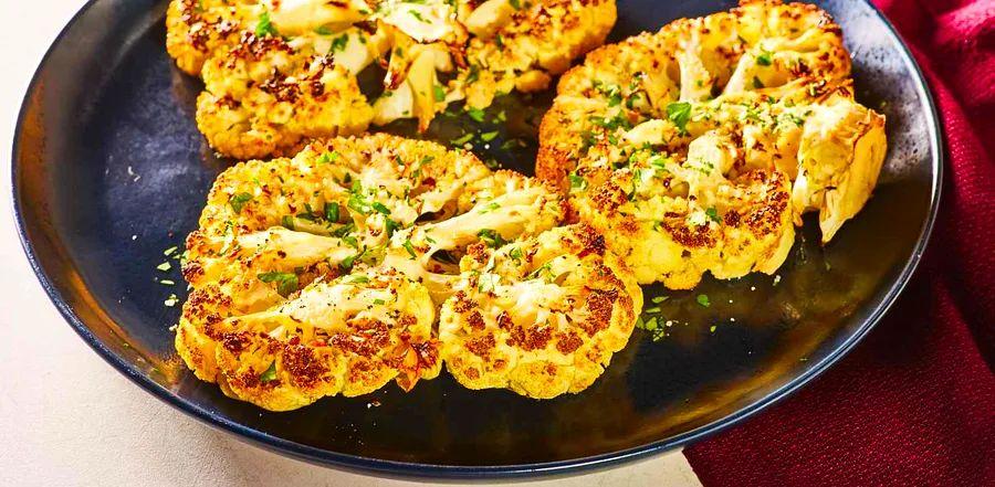 Cover Image for Lemon-Garlic Roasted Cauliflower Steaks