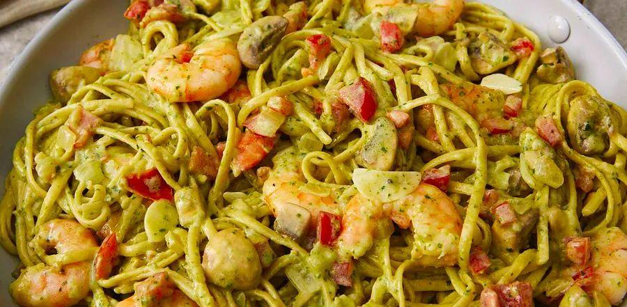 Cover Image for Shrimp & Pesto Cream Sauce