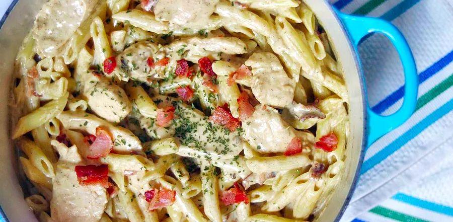 Cover Image for Four-Cheese Chicken Carbonara Delight