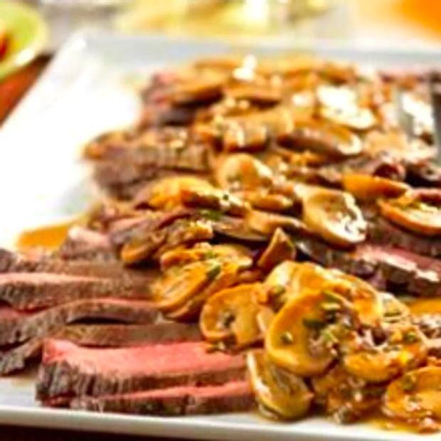 Cover Image for Flank Steak with Savory Mushroom Sauce