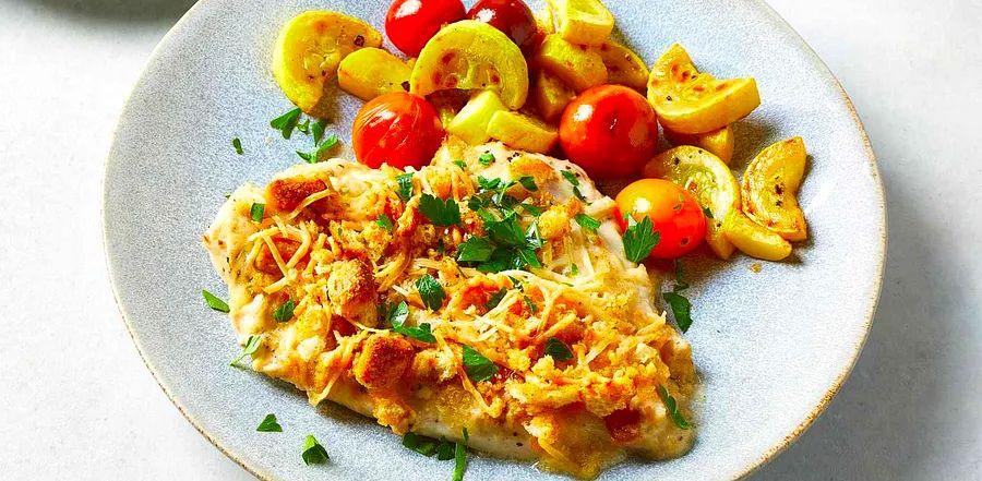 Cover Image for Crispy Baked Caesar Chicken