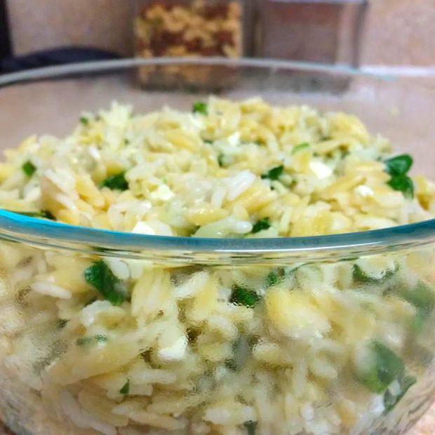 Cover Image for Sarah's Spinach and Feta Orzo Rice Pilaf