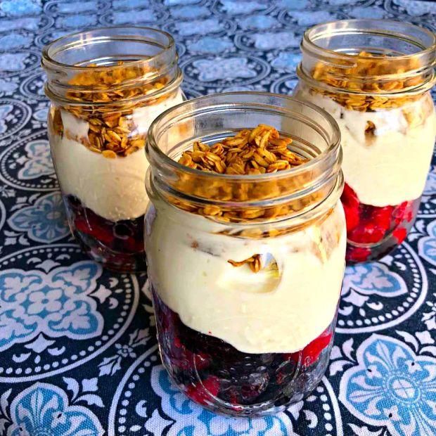 Cover Image for Prep these delightful Greek yogurt parfaits in advance for a quick, healthy breakfast option. Packed with fruit and granola, they provide a high-protein, satisfying meal.