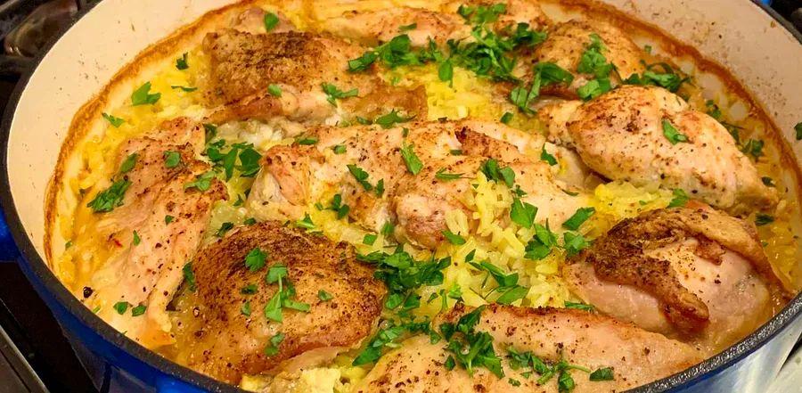 Cover Image for Crispy Chicken and Rice in One Pot
