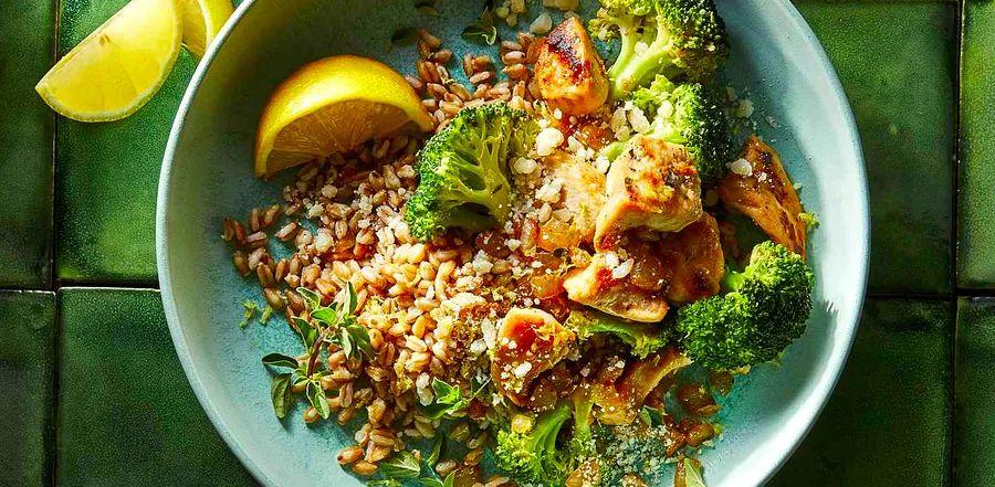 Cover Image for Lemon-Parmesan Chicken and Rice Bowl