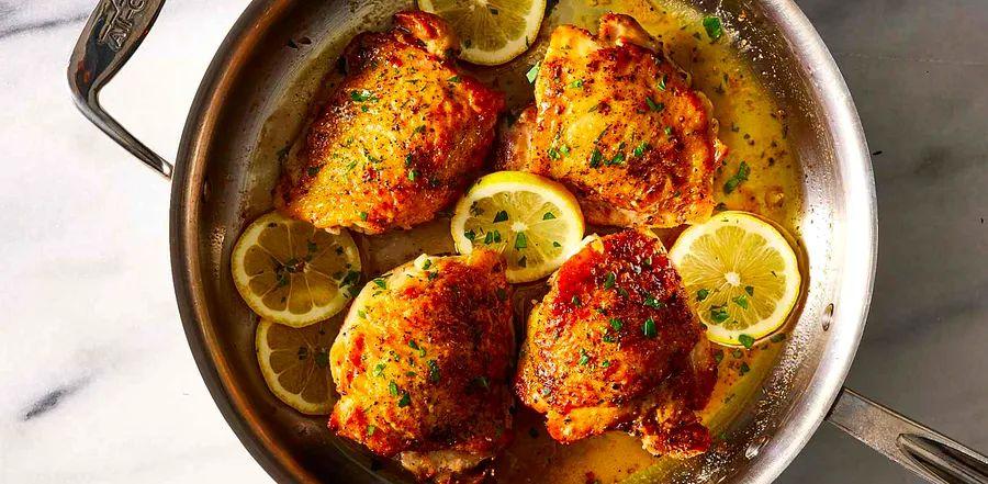 Cover Image for Lemon Butter Baked Chicken Thighs