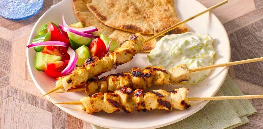 Cover Image for Grilled Chicken Souvlaki with Fresh Tzatziki Sauce