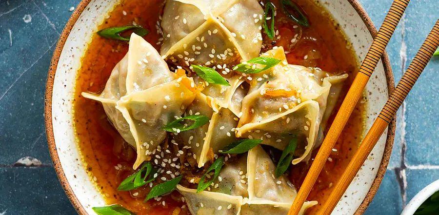 Cover Image for Beef and Mushroom Dumplings in Savory Broth