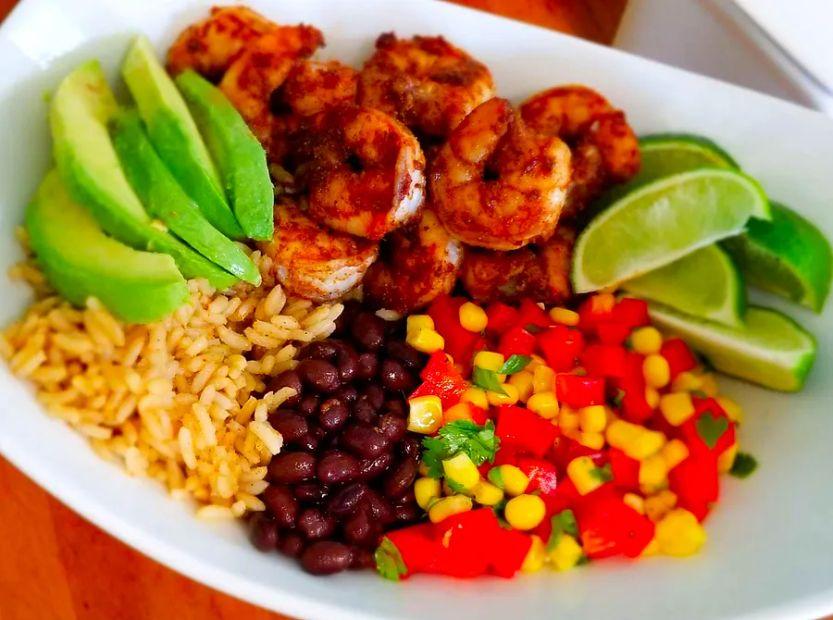 Cover Image for Blackened Shrimp Grain Bowl with Avocado and Black Beans
