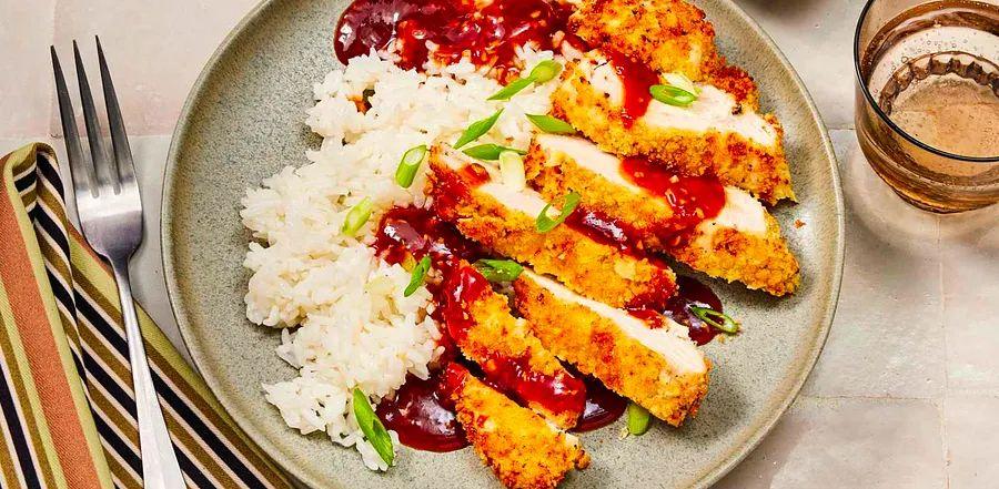 Cover Image for Crispy Air Fryer Chicken Katsu with Homemade Katsu Sauce